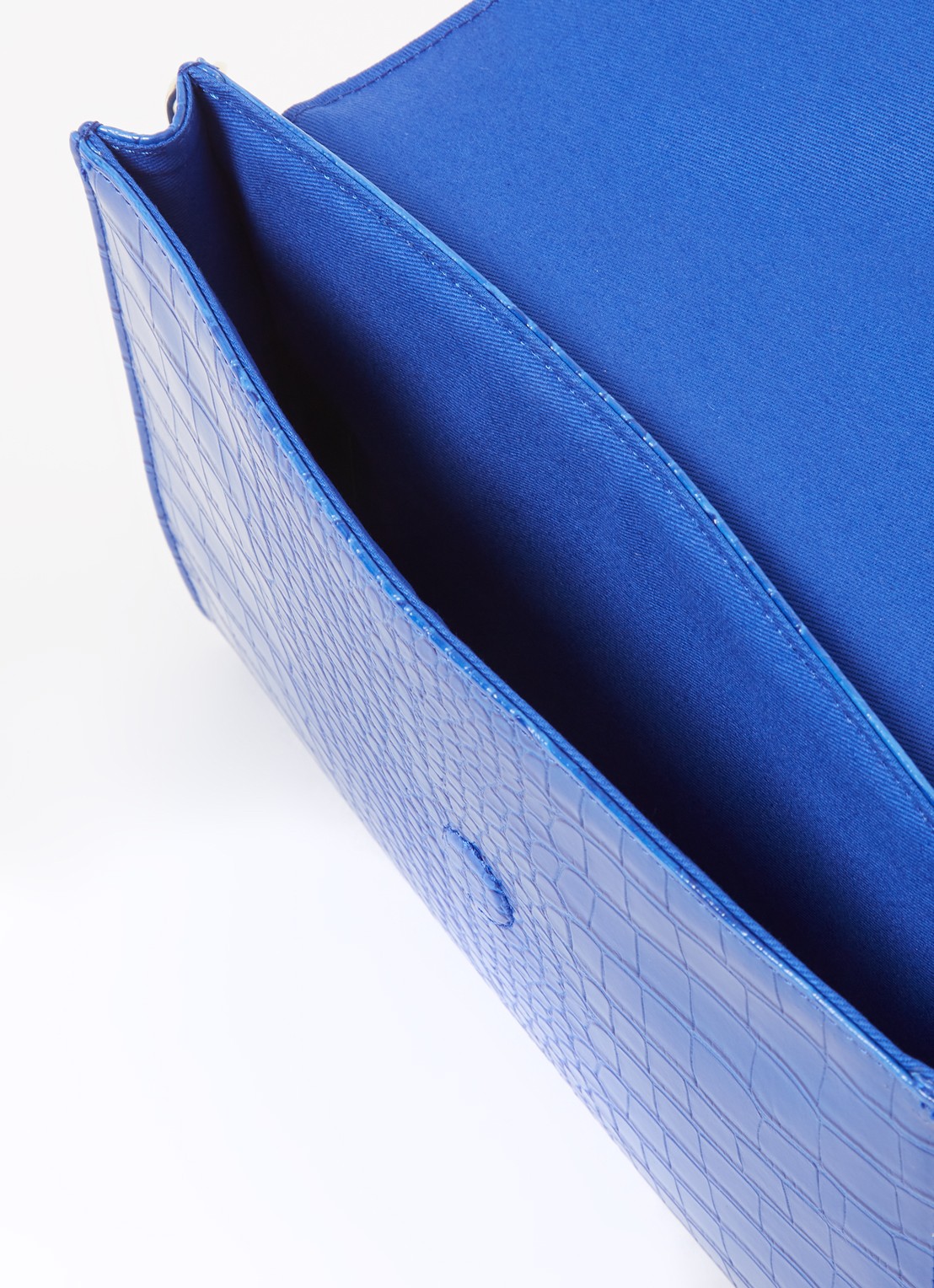 Ted Baker Crocey clutch met crocostructuur - detail 2 blauw