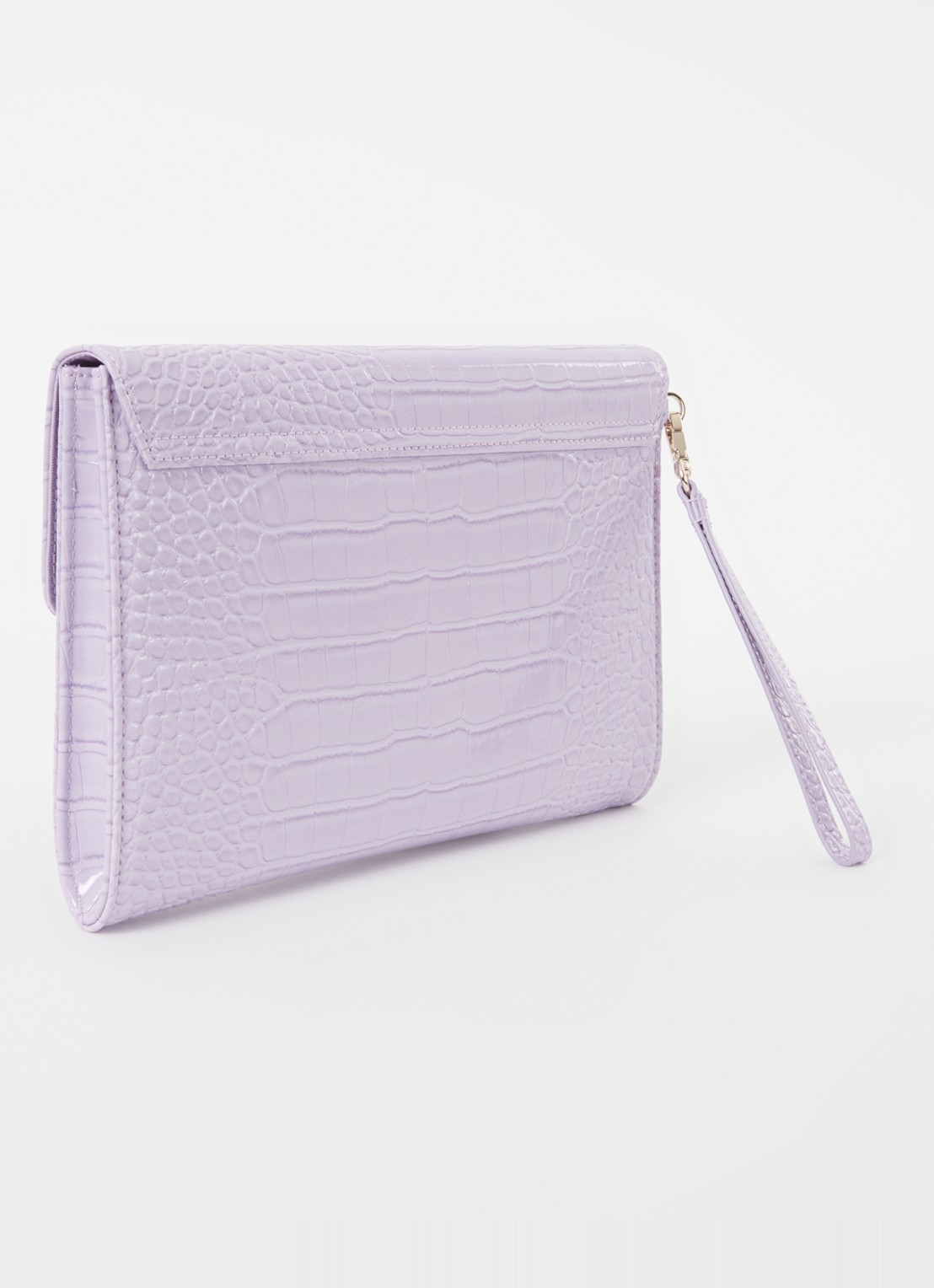 Ted Baker Crocey clutch met crocostructuur - achterkant 4 lila