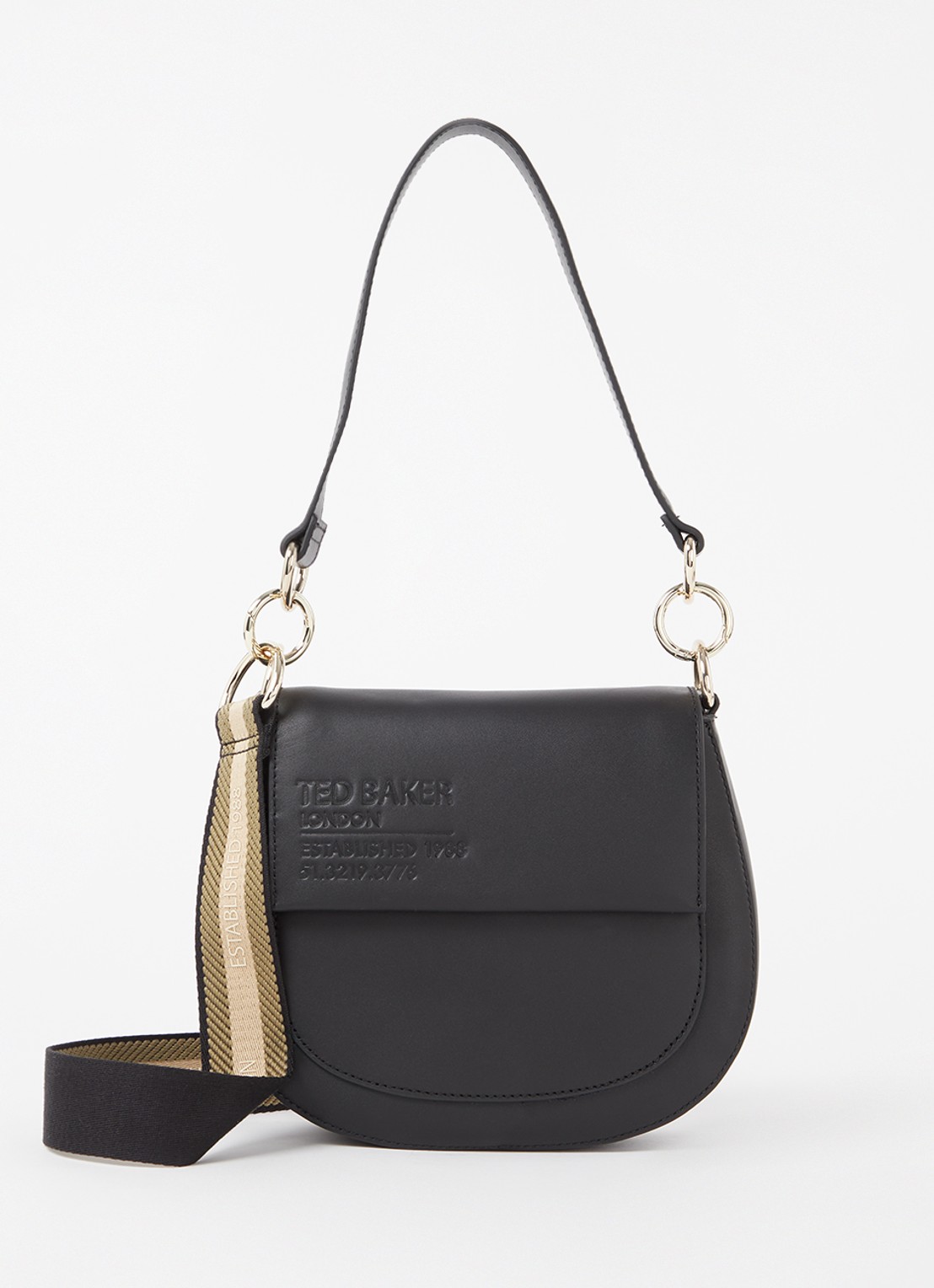 Ted Baker Darcell crossbodytas van leer - voorkant 4 zwart