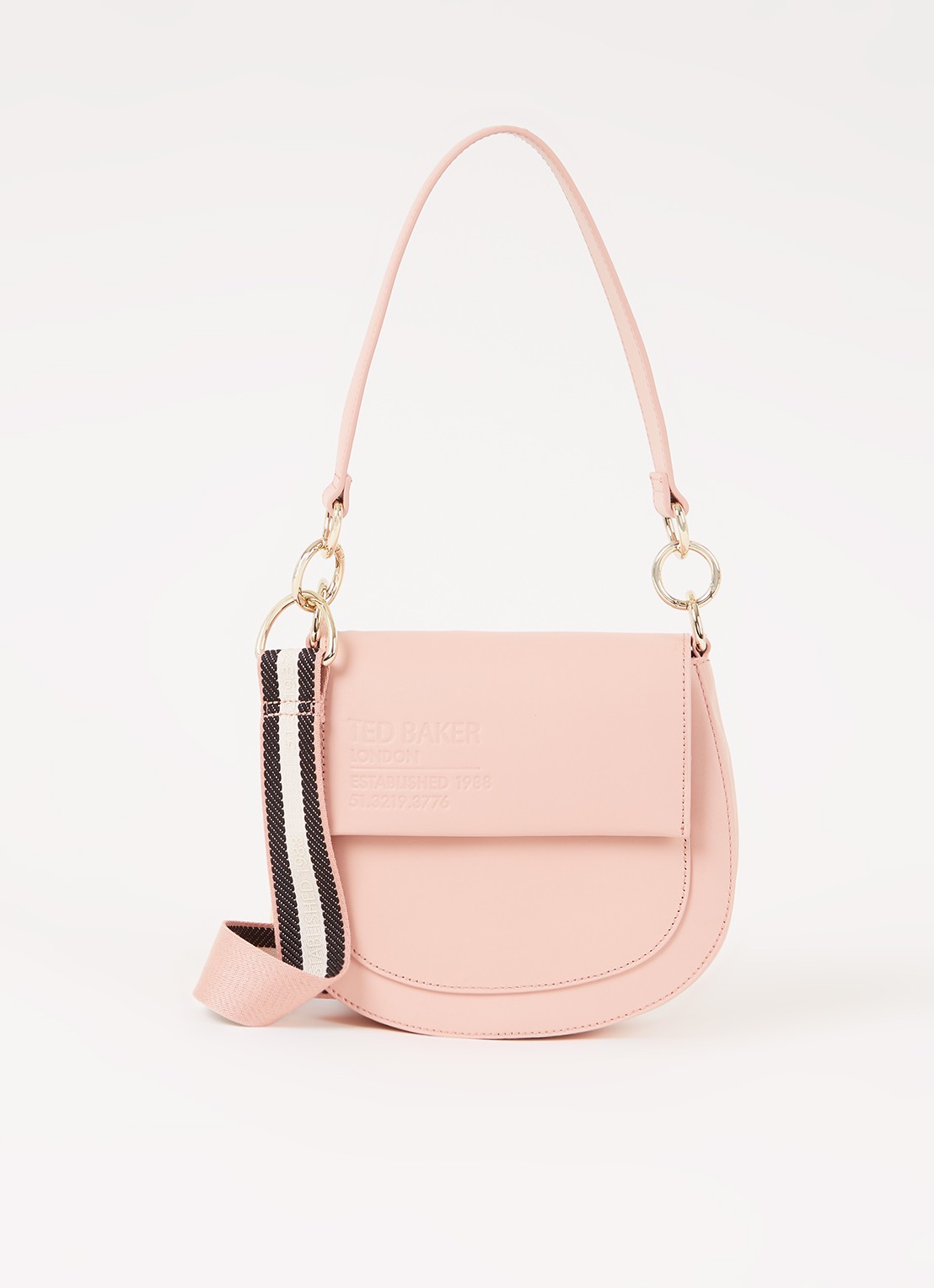 Ted Baker Darcell crossbodytas van leer - voorkant lichtroze