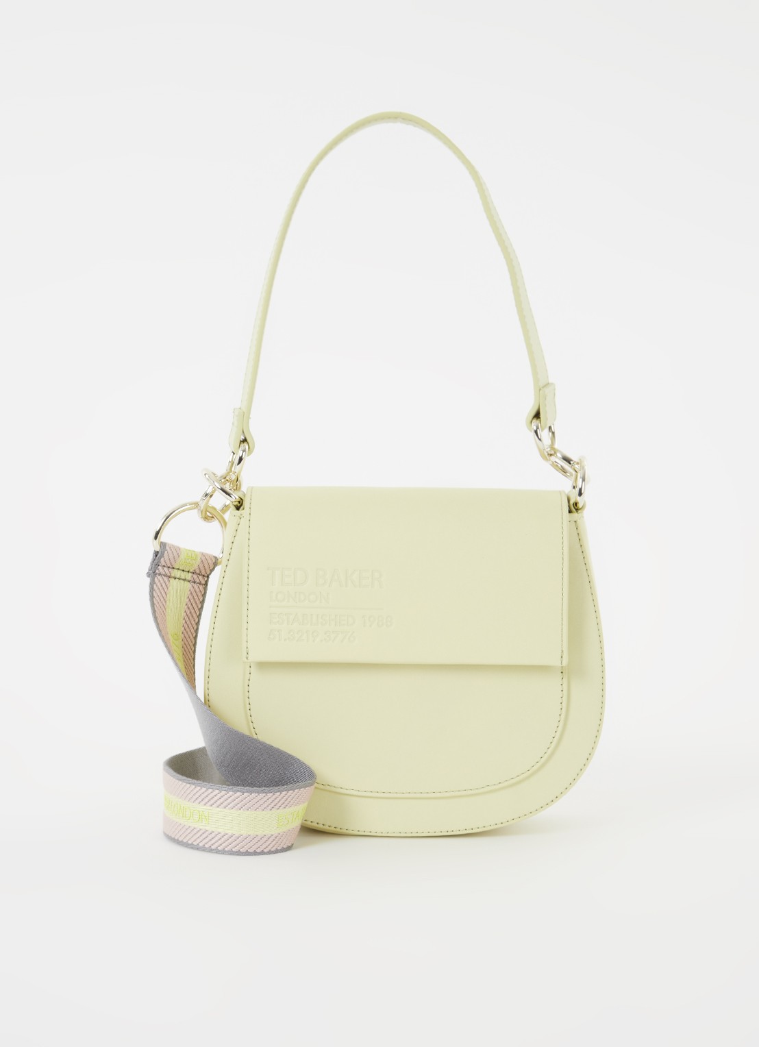 Ted Baker Darcell crossbodytas van leer - voorkant 4 lindegroen