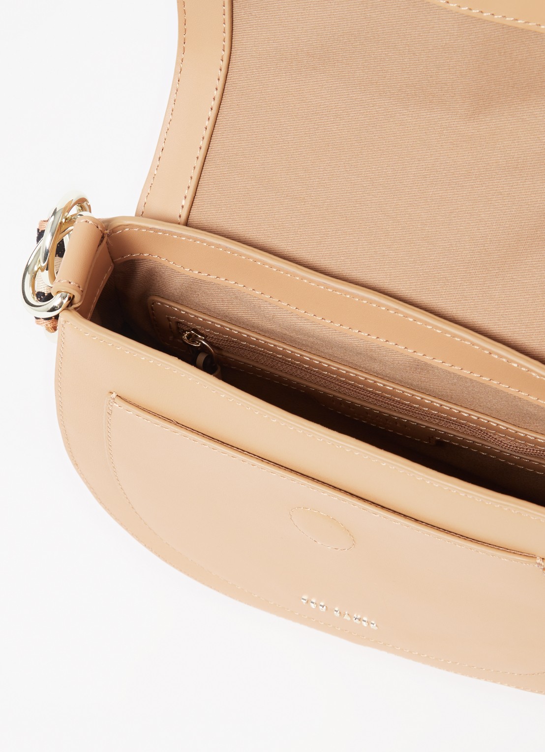 Ted Baker Darcell crossbodytas van leer - detail 2 donkerbeige