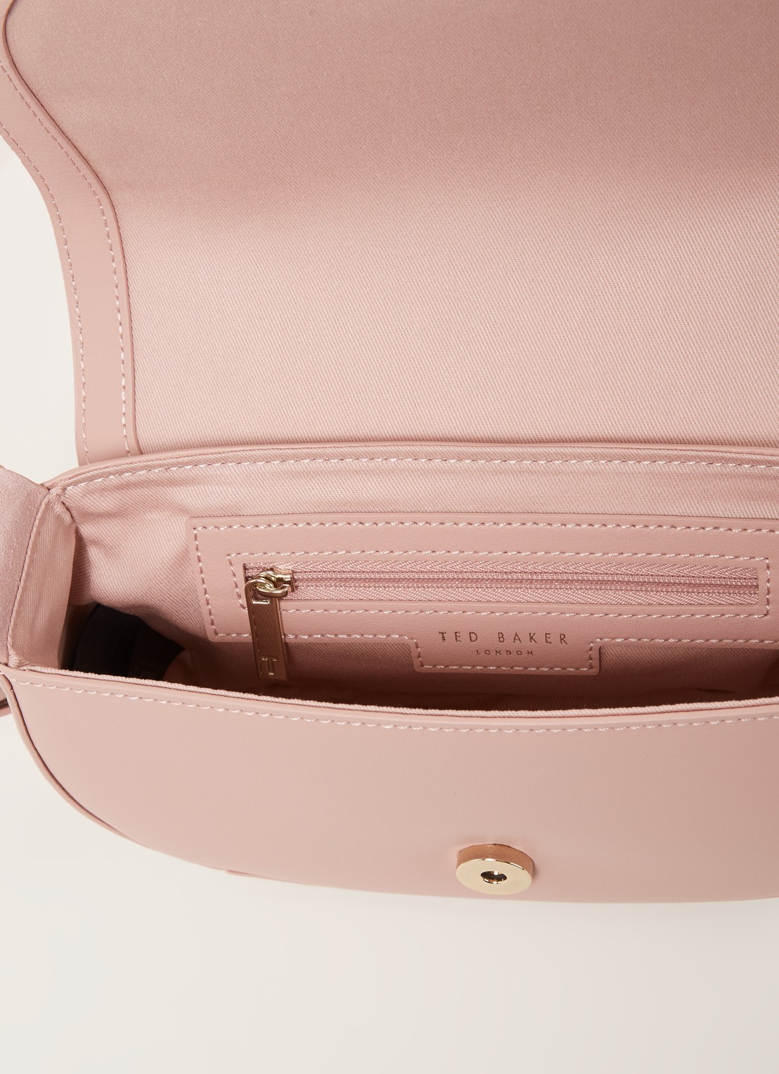 Ted Baker Equenia crossbodytas van leer met suède details - detail 2 lichtroze