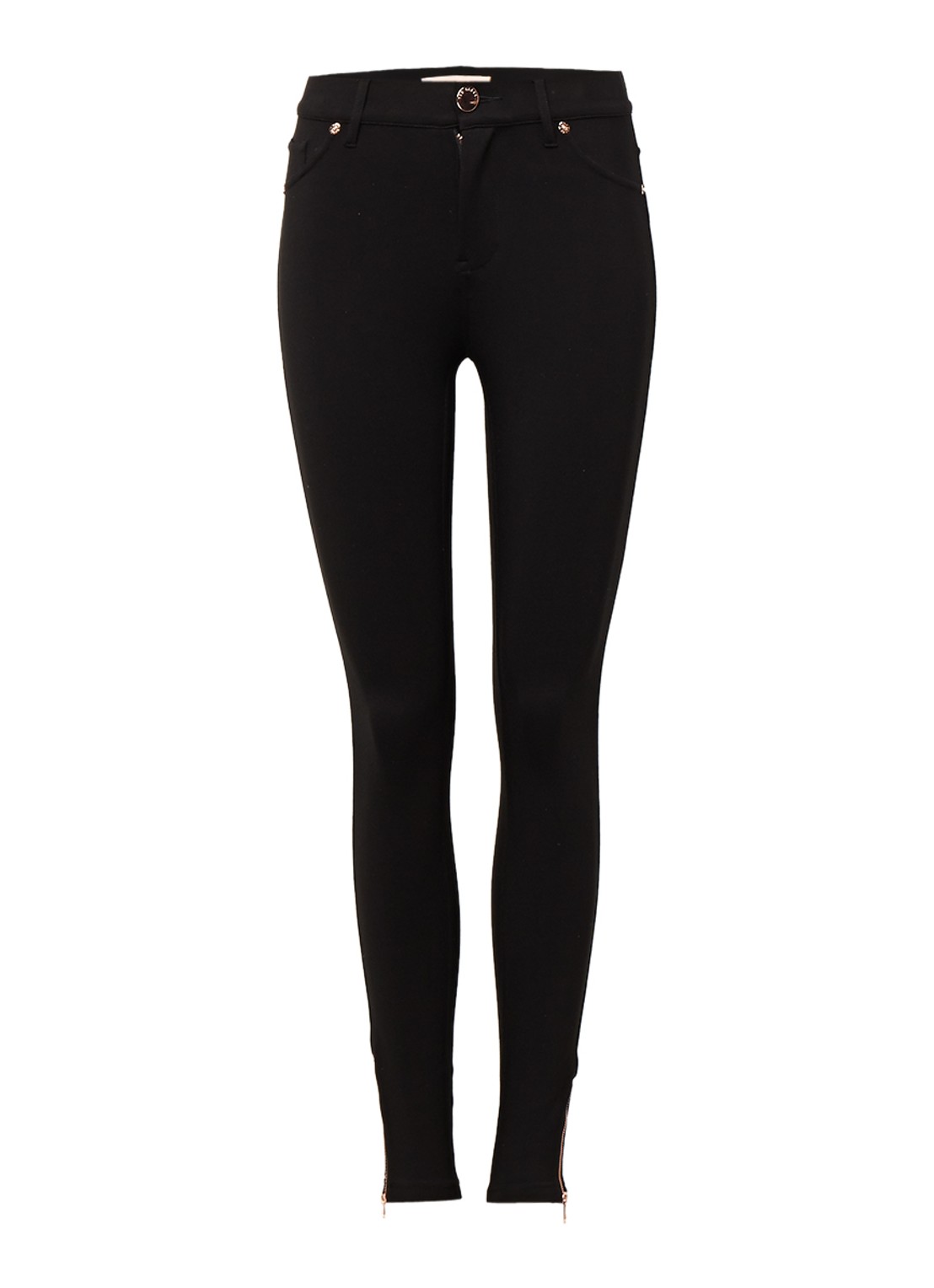 Ted Baker Fioni skinny jegging met ritsdetails - voorkant 4 zwart