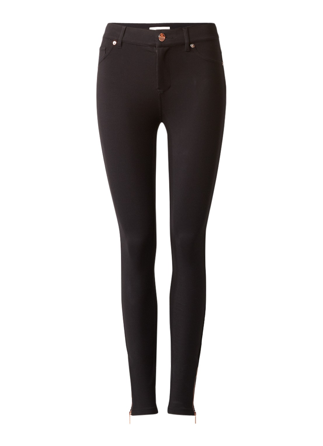 Ted Baker Fioni skinny jegging met ritsdetails - voorkant 3 antraciet