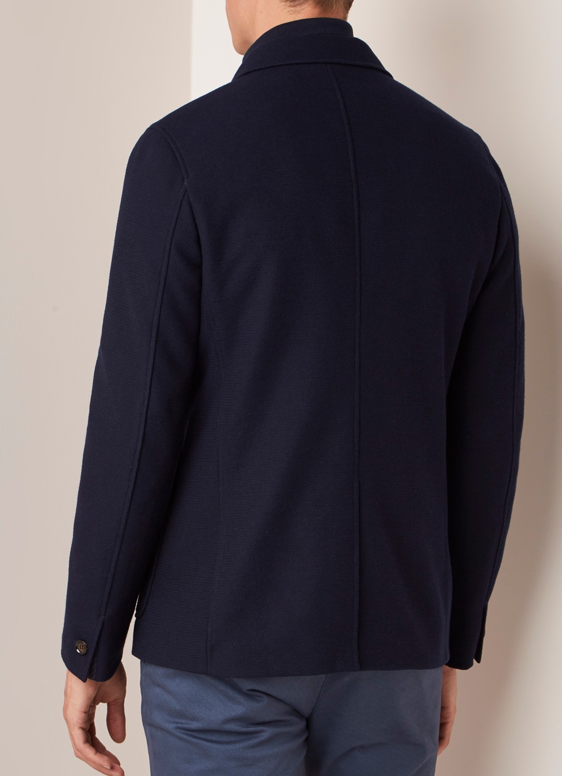 Ted Baker Fletwud regular fit colbert met uitritsbare vest-inzet - achterkant donkerblauw