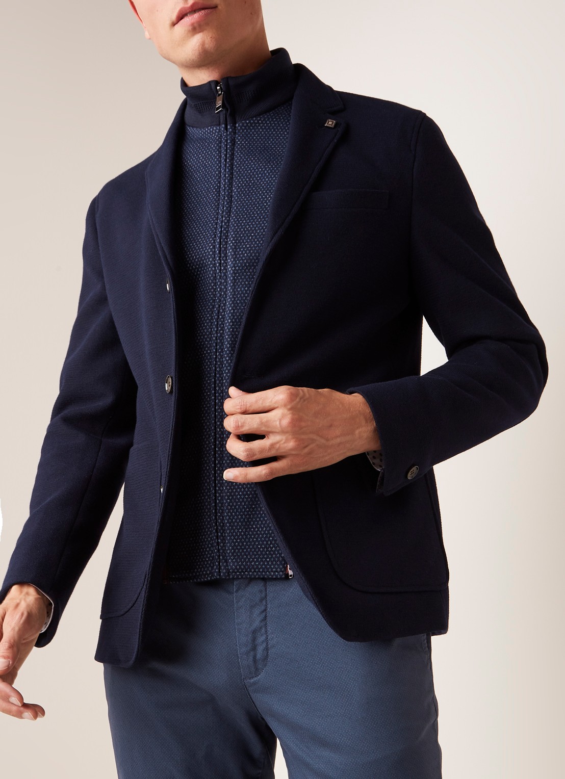 Ted Baker Fletwud regular fit colbert met uitritsbare vest-inzet - detail 2 donkerblauw