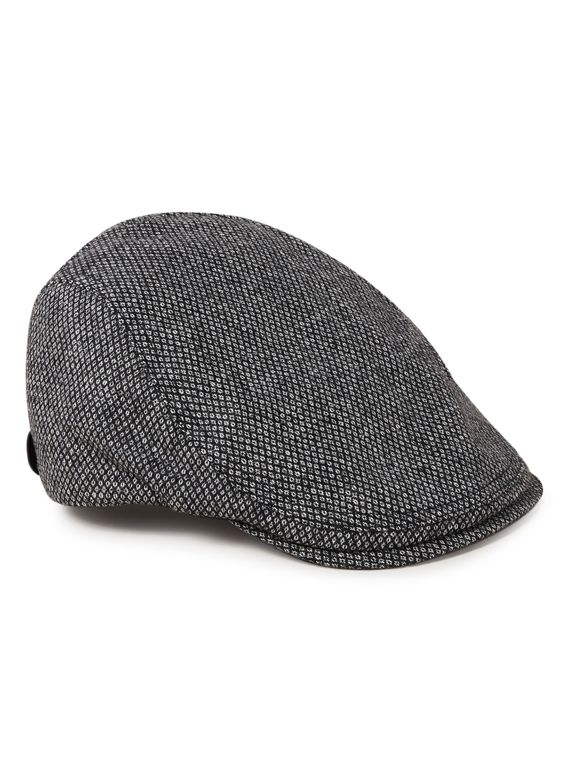 Ted Baker Hemsley flat cap in wolblend  - voorkant 2 donkergrijs