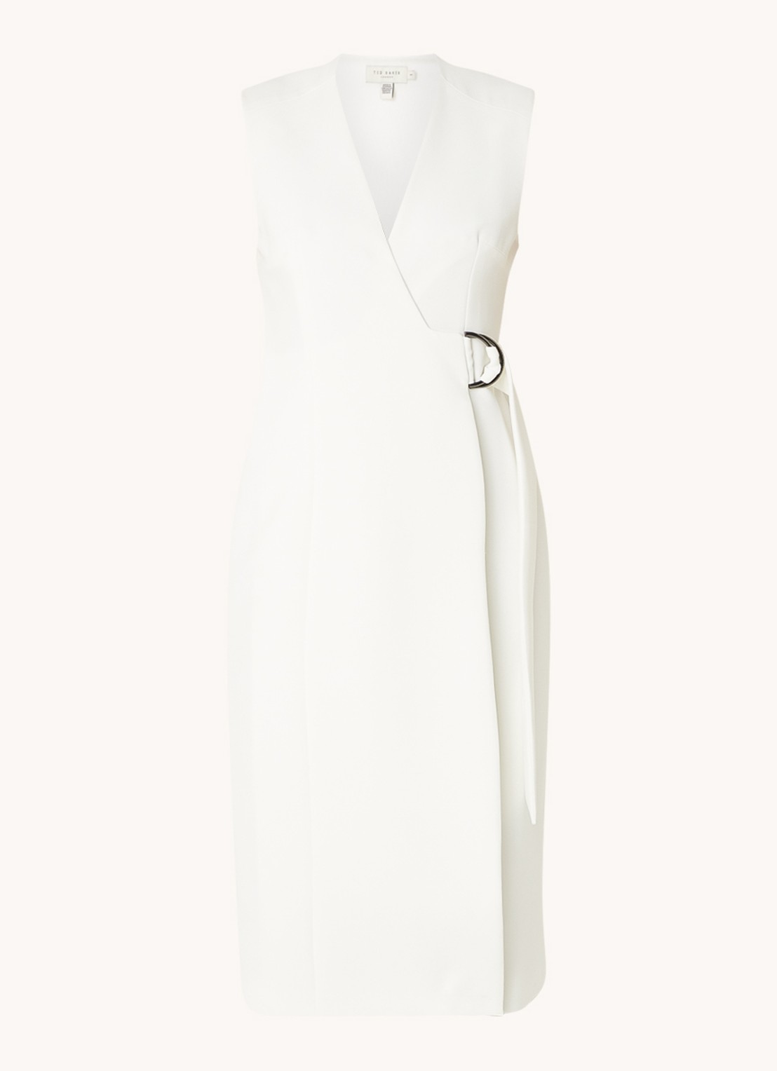 Ted Baker Molenaa midi blazerjurk met ceintuur - voorkant 3 gebroken wit