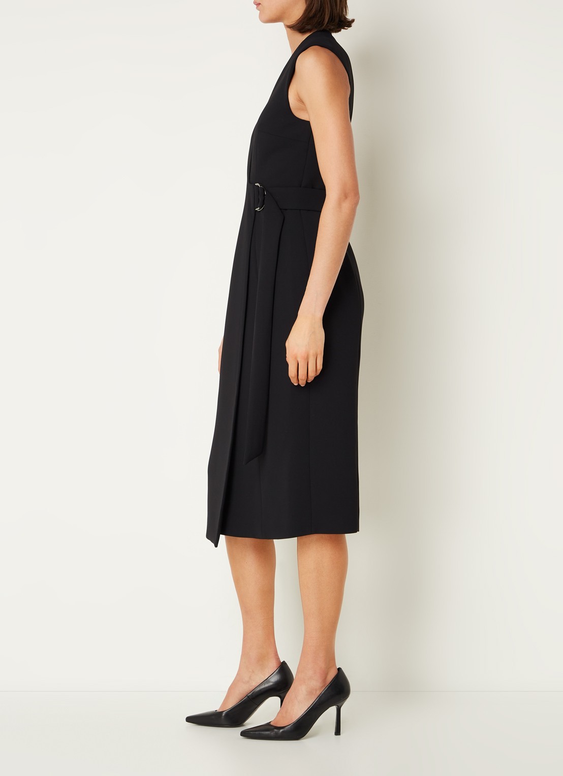 Ted Baker Molenaa midi blazerjurk met ceintuur - voorkant 3 zwart