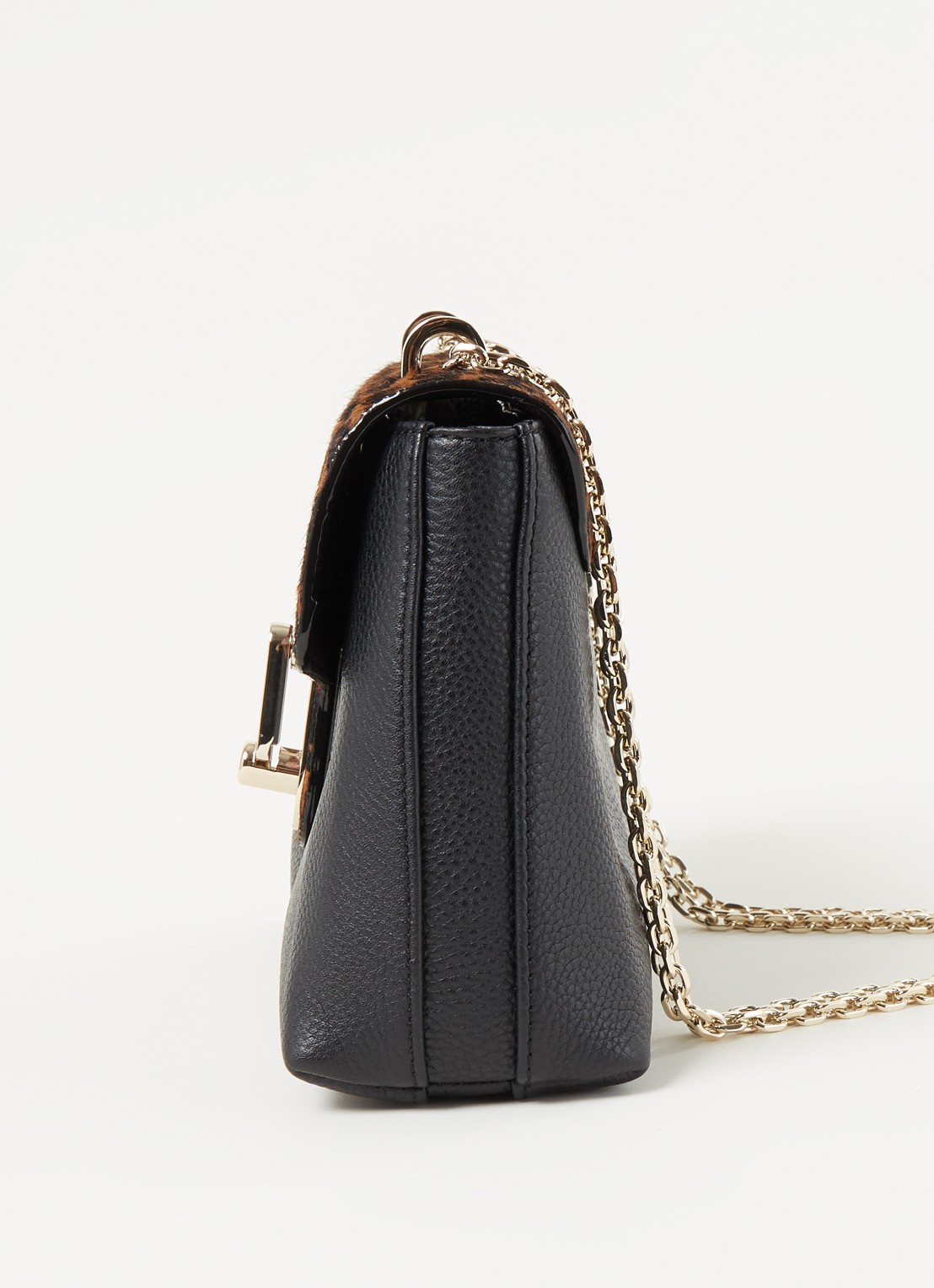 Ted Baker Naomeli schoudertas van leer met panterprint - detail 4 zwart