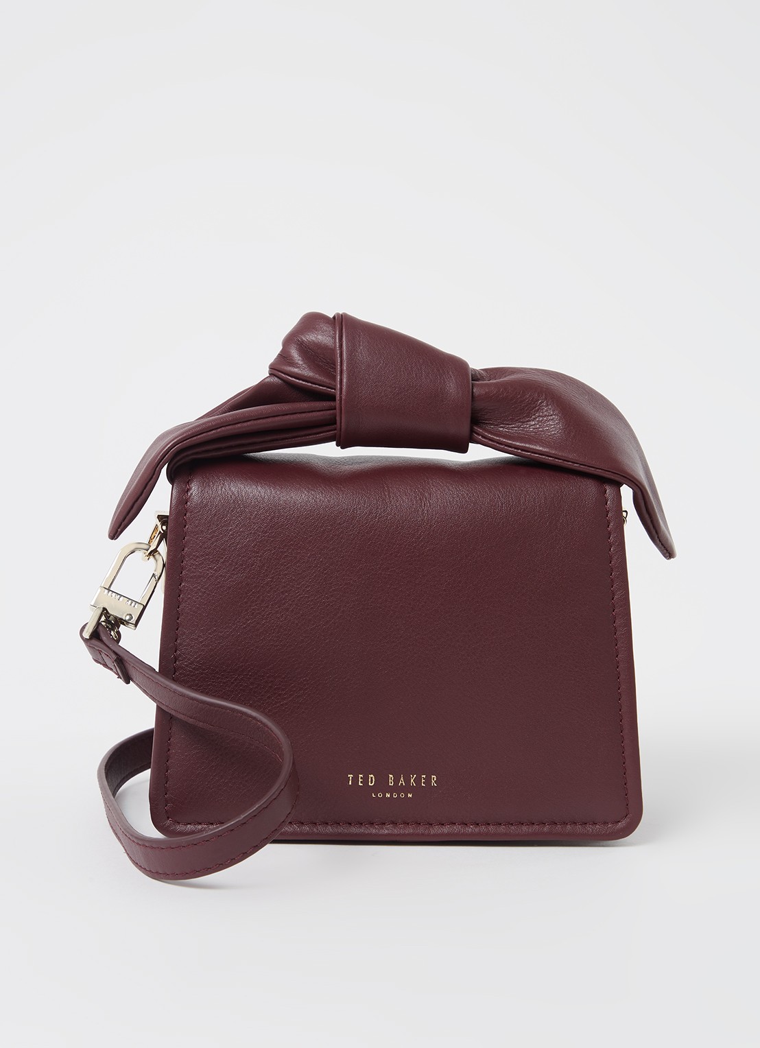 Ted Baker Niyah Mini handtas van leer - voorkant aubergine