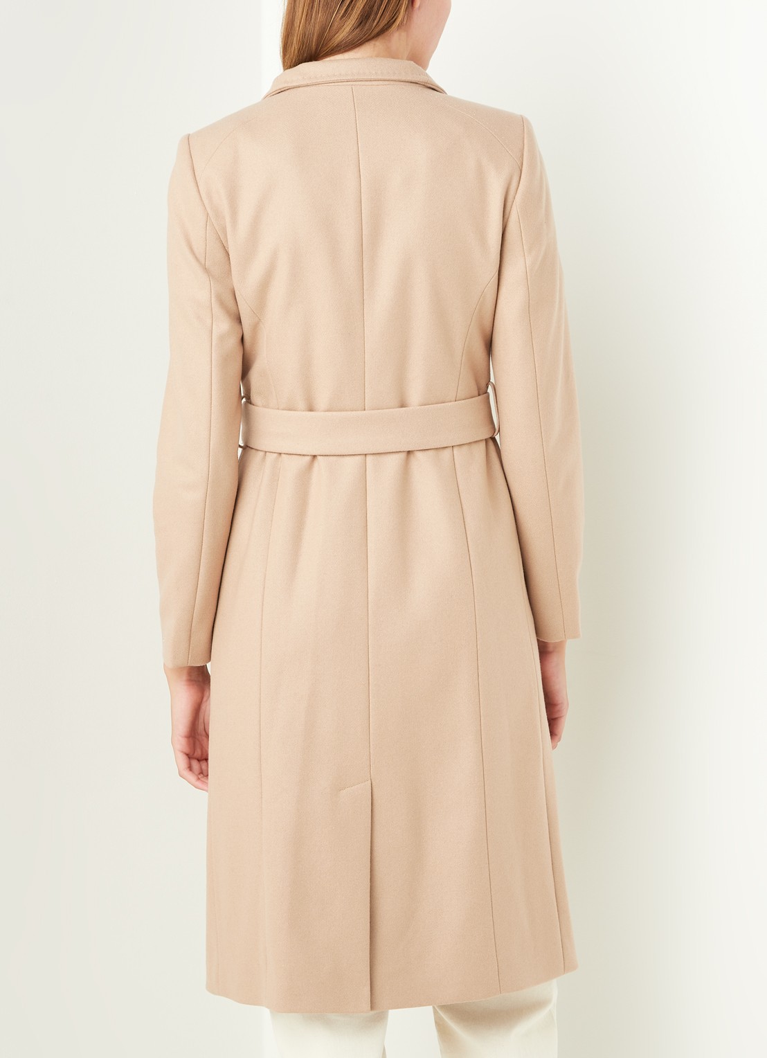 Ted Baker Rose mantel in wolblend met strikceintuur - achterkant 4 camel