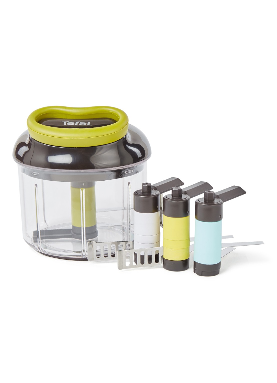 Tefal 5 Second Chopper hakmolen 900 ml K1321044 + 4 accessoires - voorkant transparant