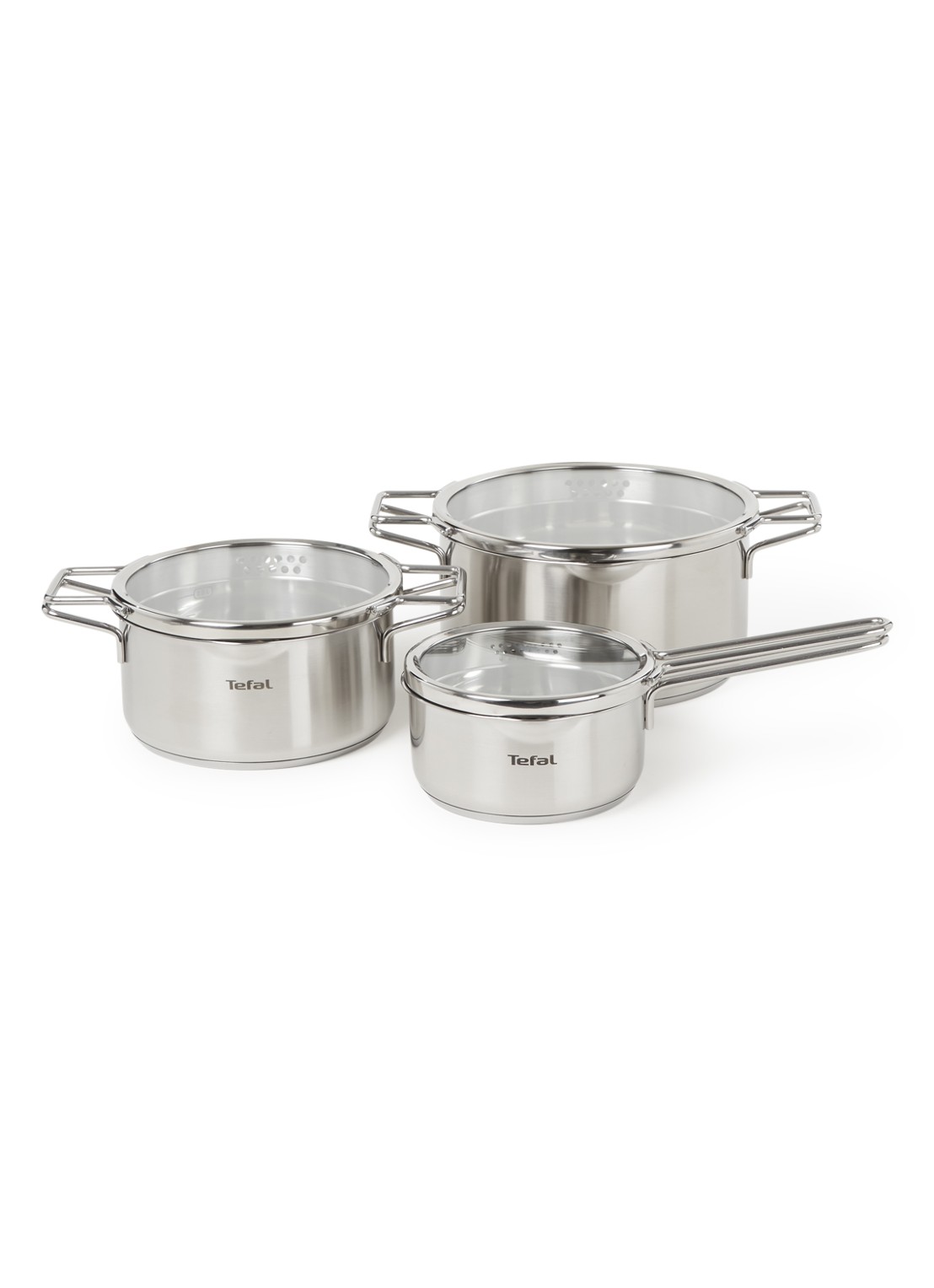 Tefal Nordica pannenset 3-delig - voorkant 2 zilver