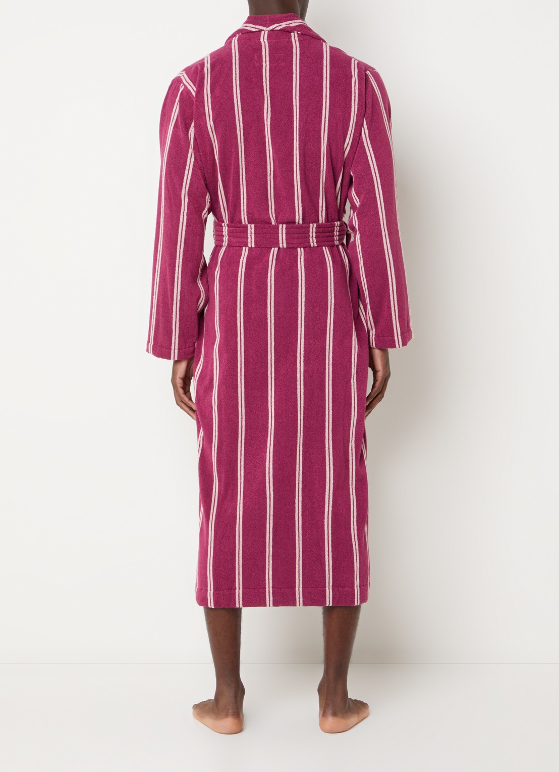 TEKLA Badjas van biologisch katoen met opgestikte zakken - unisex - achterkant 4 fuchsia