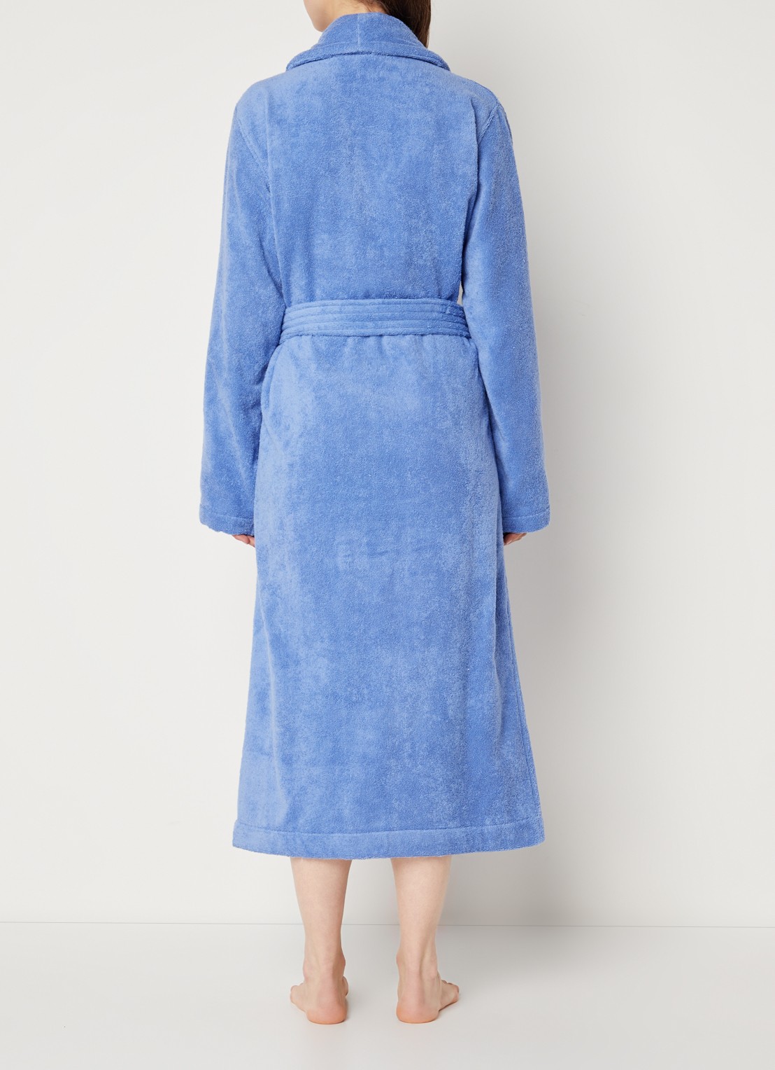TEKLA Badjas van biologisch katoen met opgestikte zakken - unisex - achterkant 4 blauw