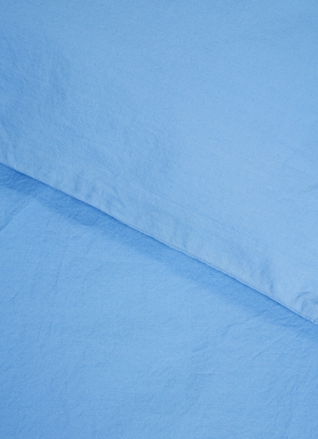 TEKLA Dekbedovertrek van  katoen perkal - exclusief kussenslopen - detail blauw