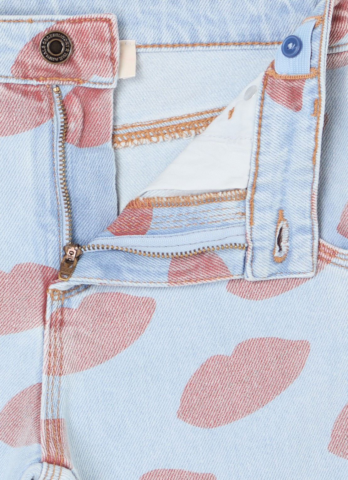 The Animals Observatory Ant loose fit jeans met print - detail indigo