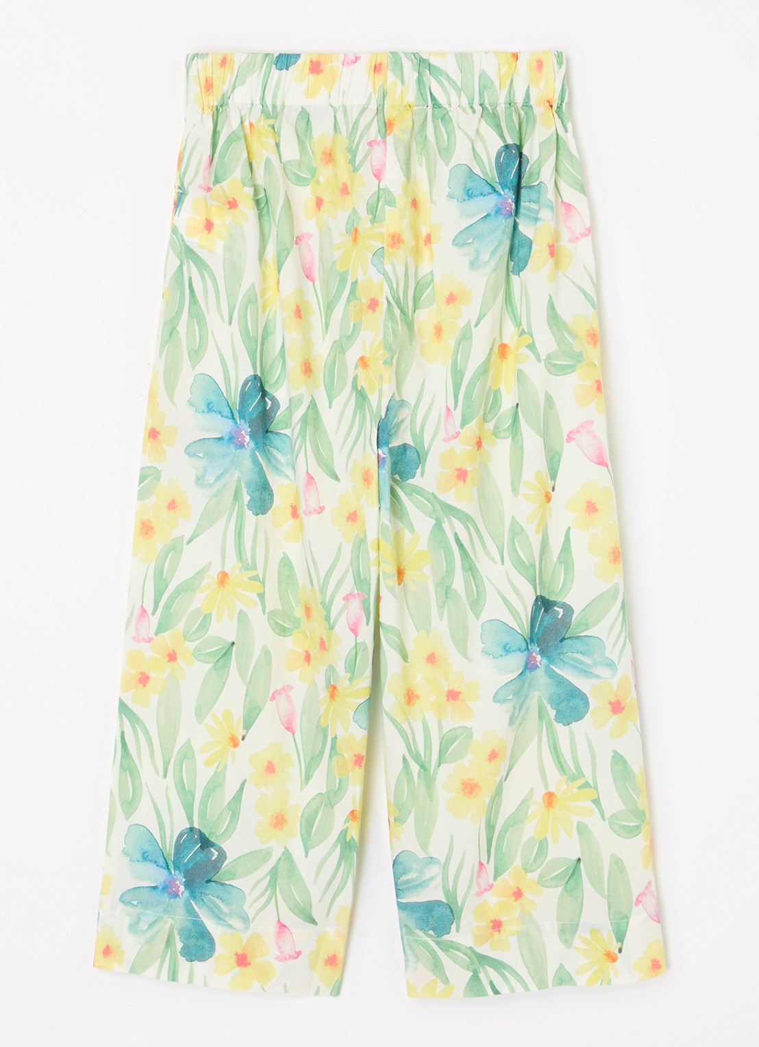 The Animals Observatory Antelope wide fit broek met bloemenprint - voorkant 2 groen