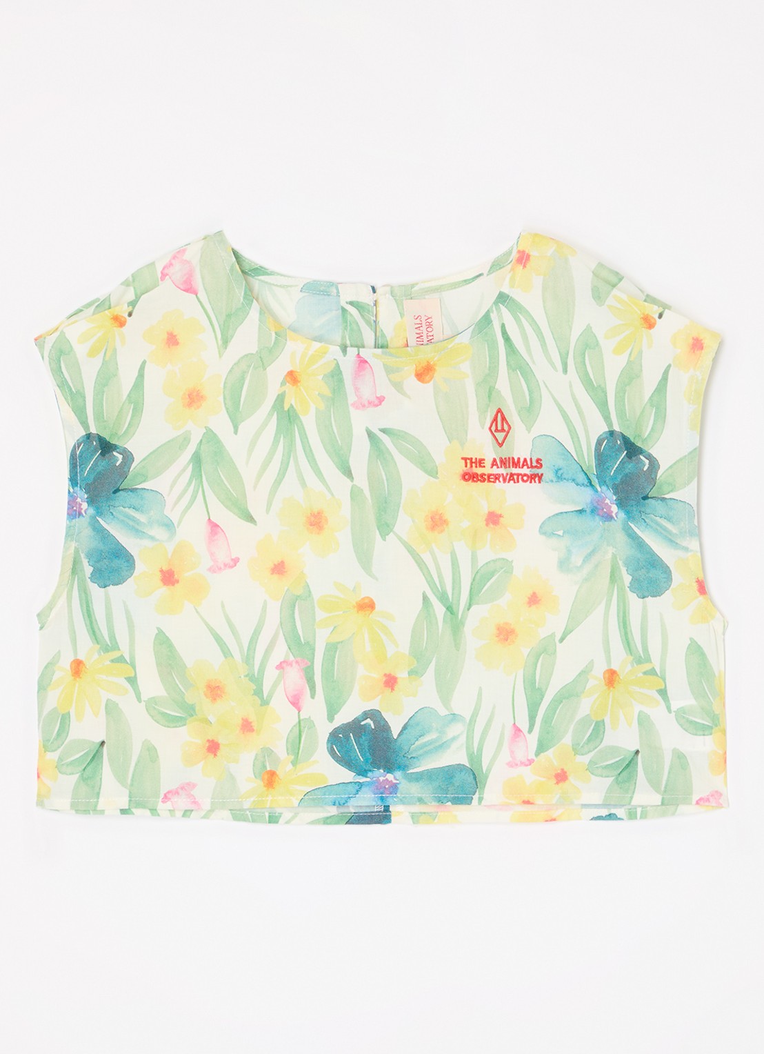 The Animals Observatory Baboon top met bloemenprint - voorkant groen