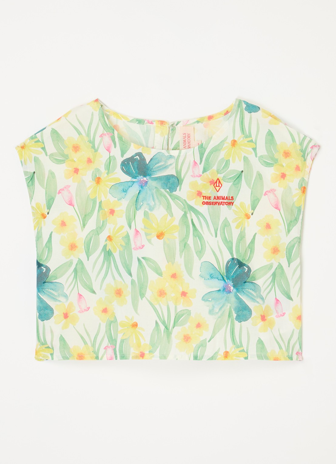 The Animals Observatory Baboon top met bloemenprint - voorkant 3 groen