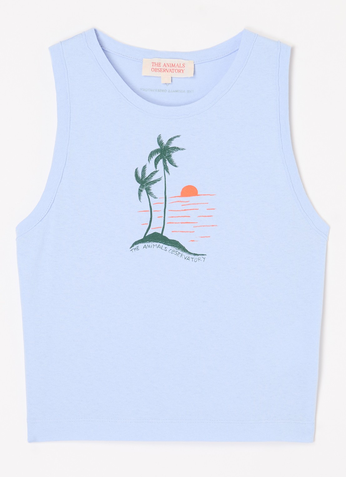 The Animals Observatory Frog tanktop met print  - voorkant lichtblauw
