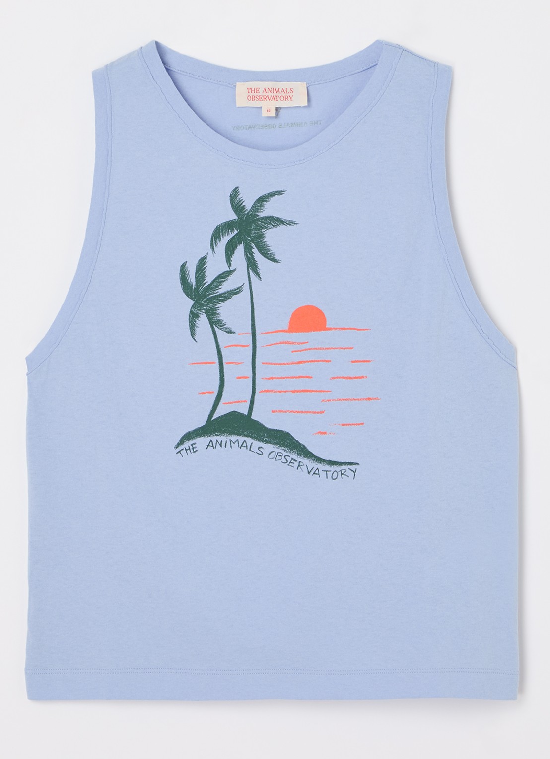 The Animals Observatory Frog tanktop met print  - voorkant 3 lichtblauw