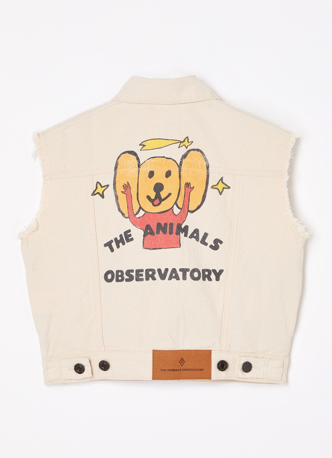 The Animals Observatory Hog gilet van denim - achterkant 4 beige