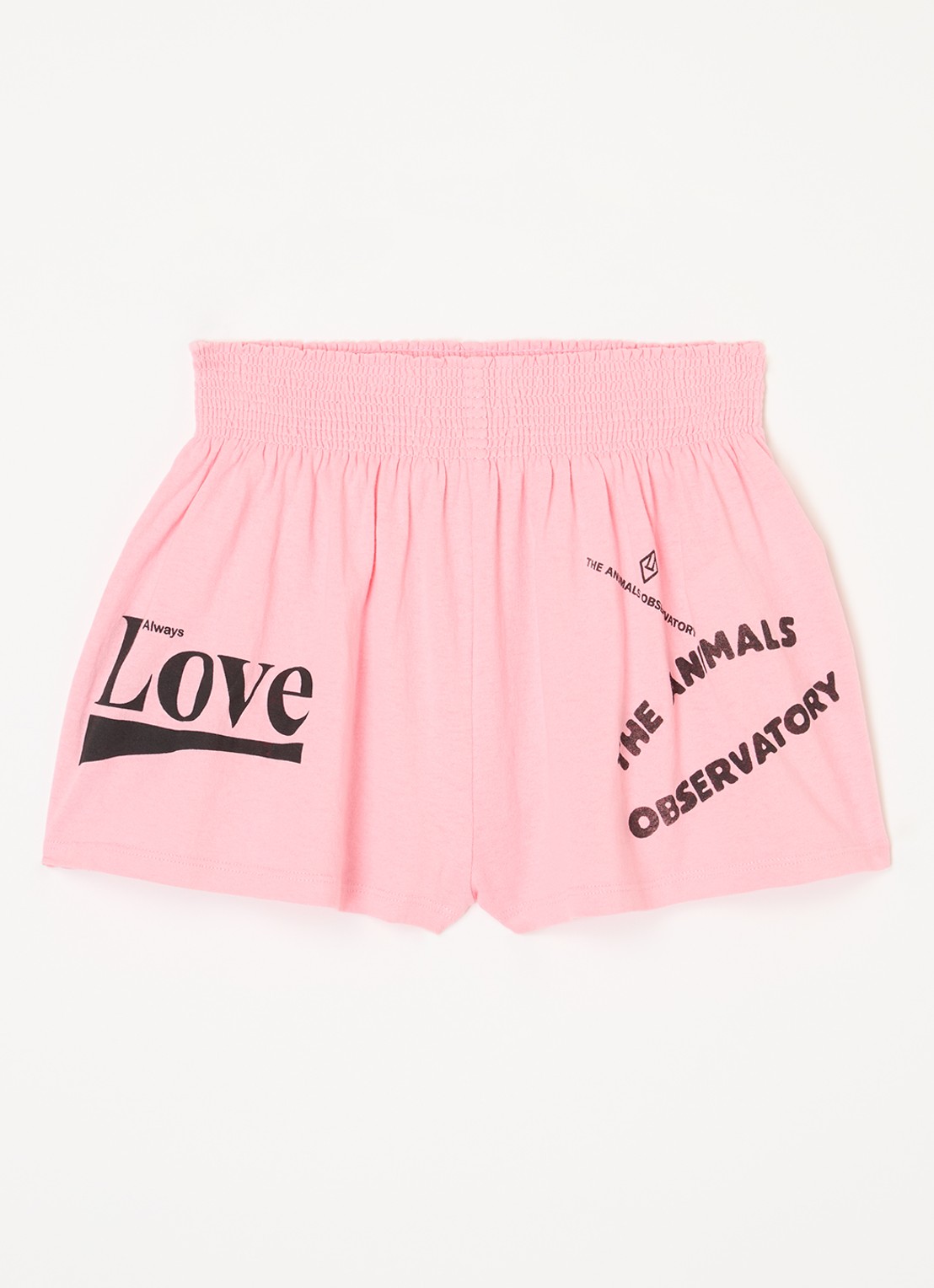 The Animals Observatory Ostrich loose fit korte broek met print - voorkant 3 roze