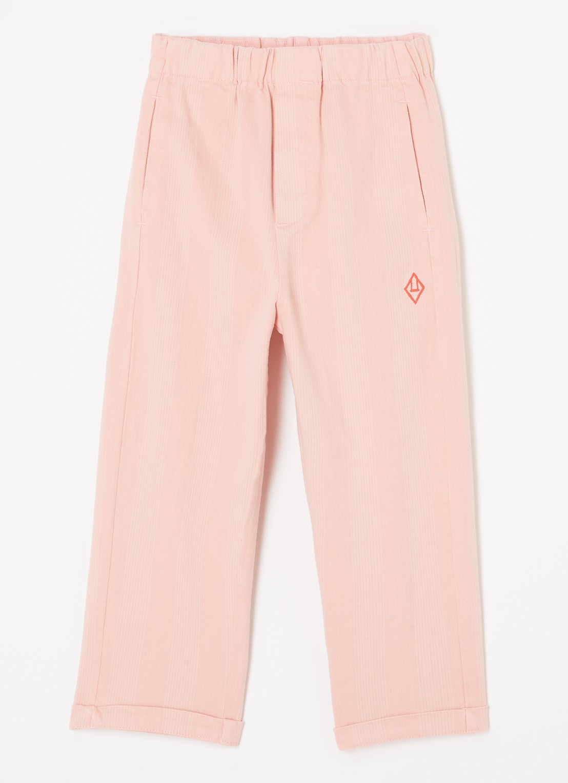 The Animals Observatory Straight leg jeans met streepprint en logoborduring - voorkant roze