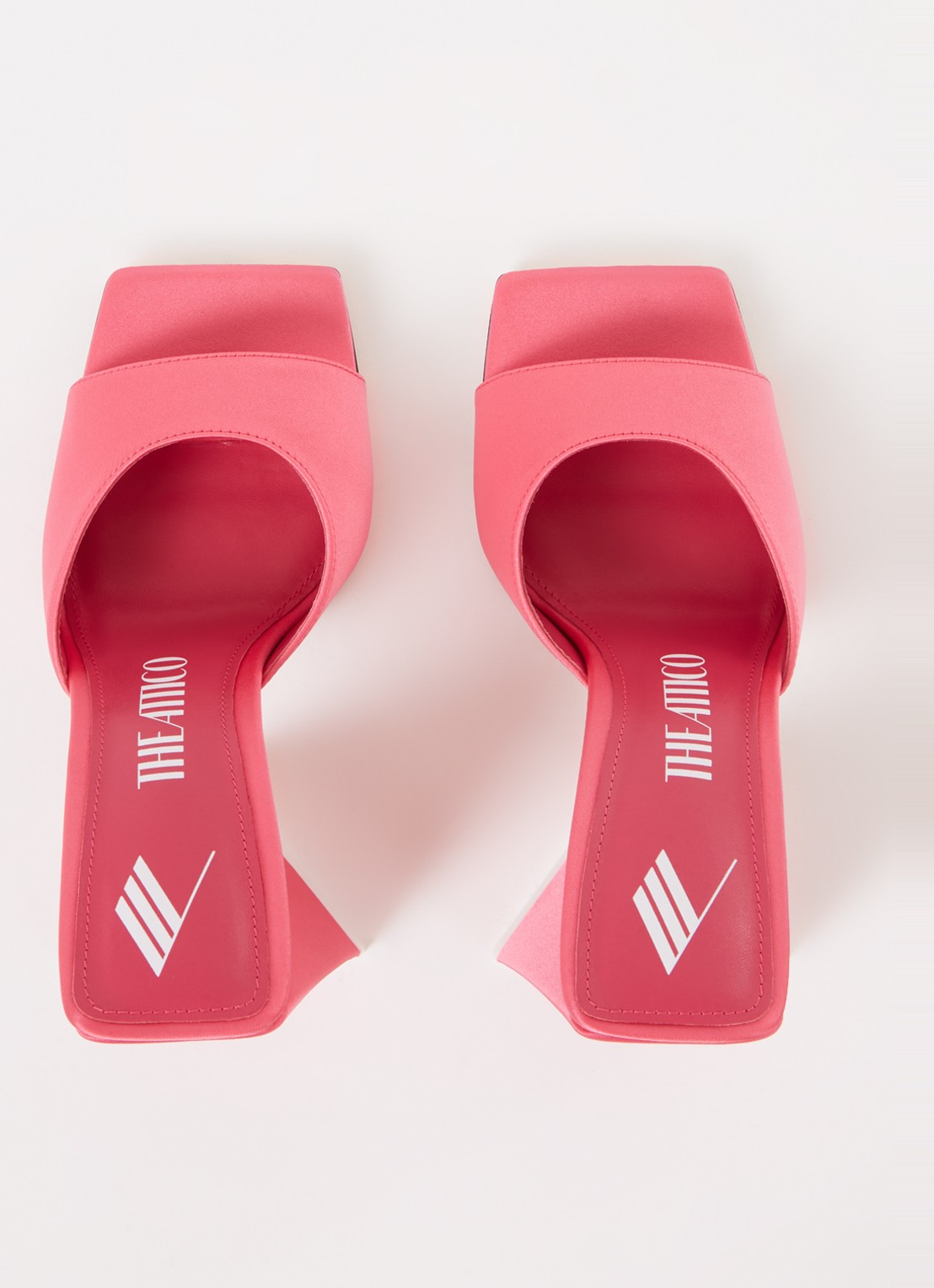 The Attico Devon muiltje van leer met lakfinish  - detail 3 roze