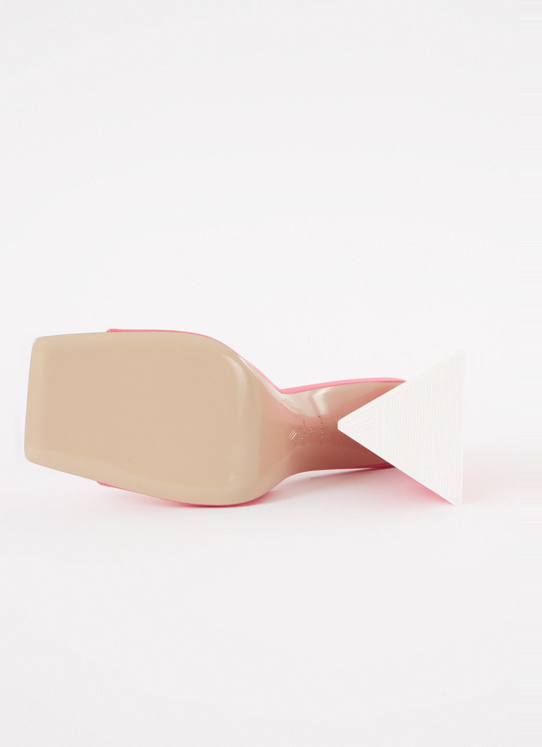 The Attico Devon muiltje van leer met lakfinish  - detail 4 roze