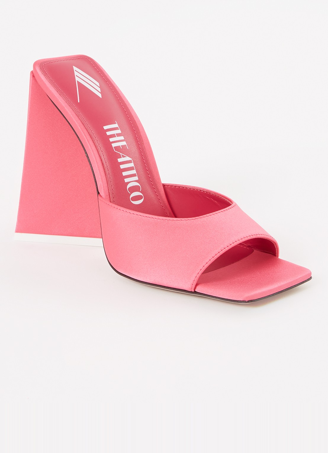 The Attico Devon muiltje van leer met lakfinish  - voorkant 5 roze