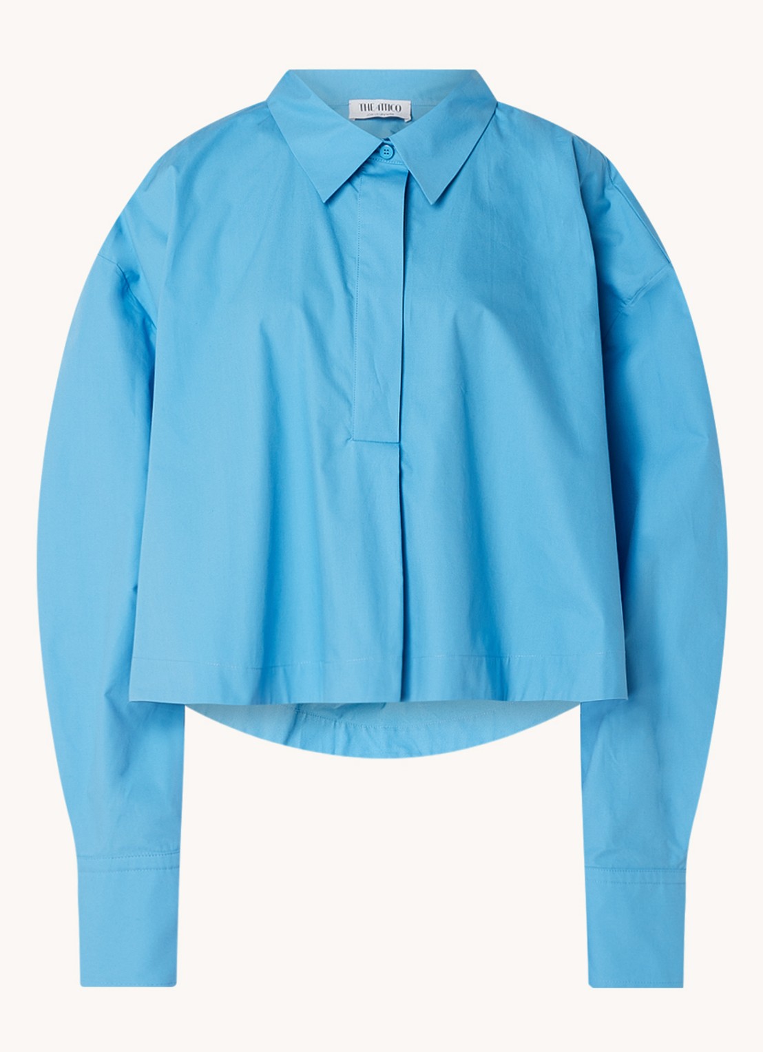 The Attico Jill cropped blouse - voorkant 4 blauw