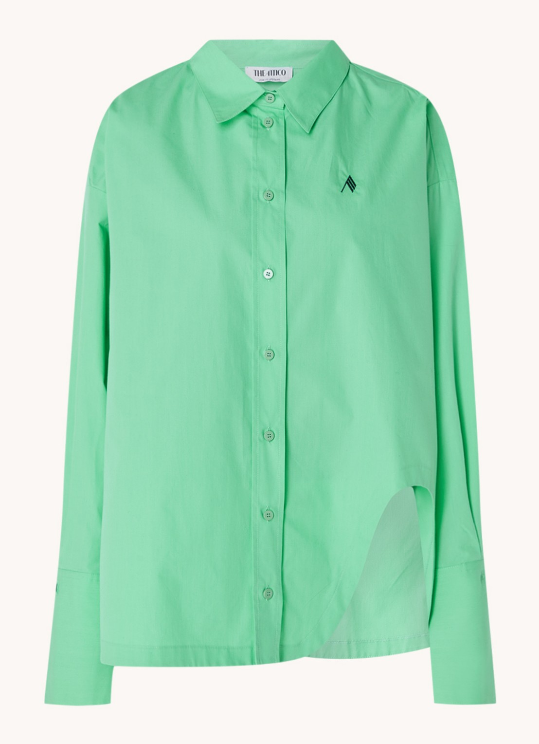 The Attico Oversized blouse met logo - voorkant mint