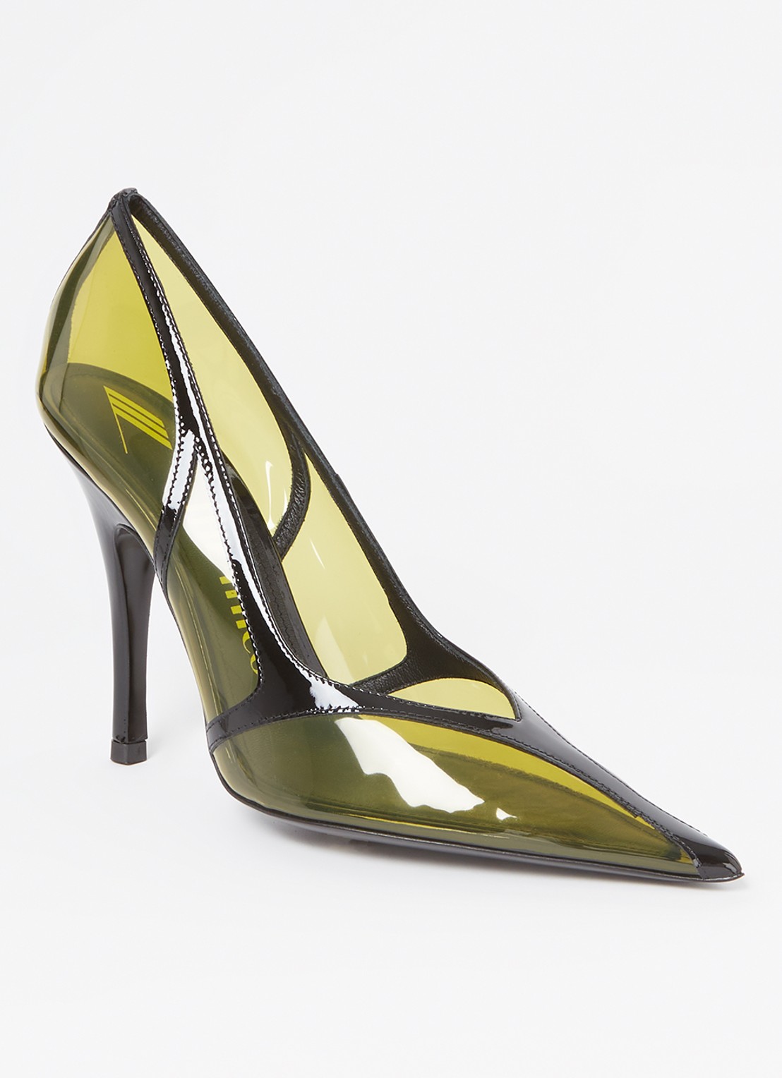 The Attico Venus pump met leren details - voorkant zwart