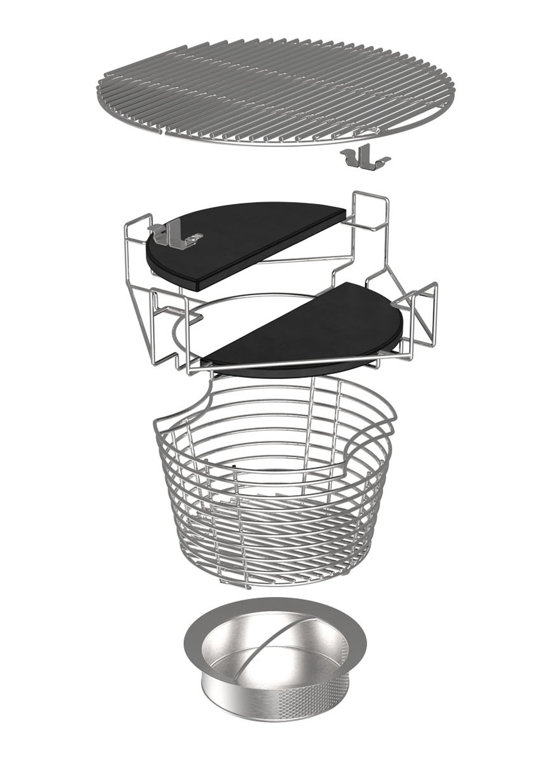The Bastard Complete Medium 2022 kamado barbecue met verrijdbaar onderstel en zijtafel - detail 3 zwart
