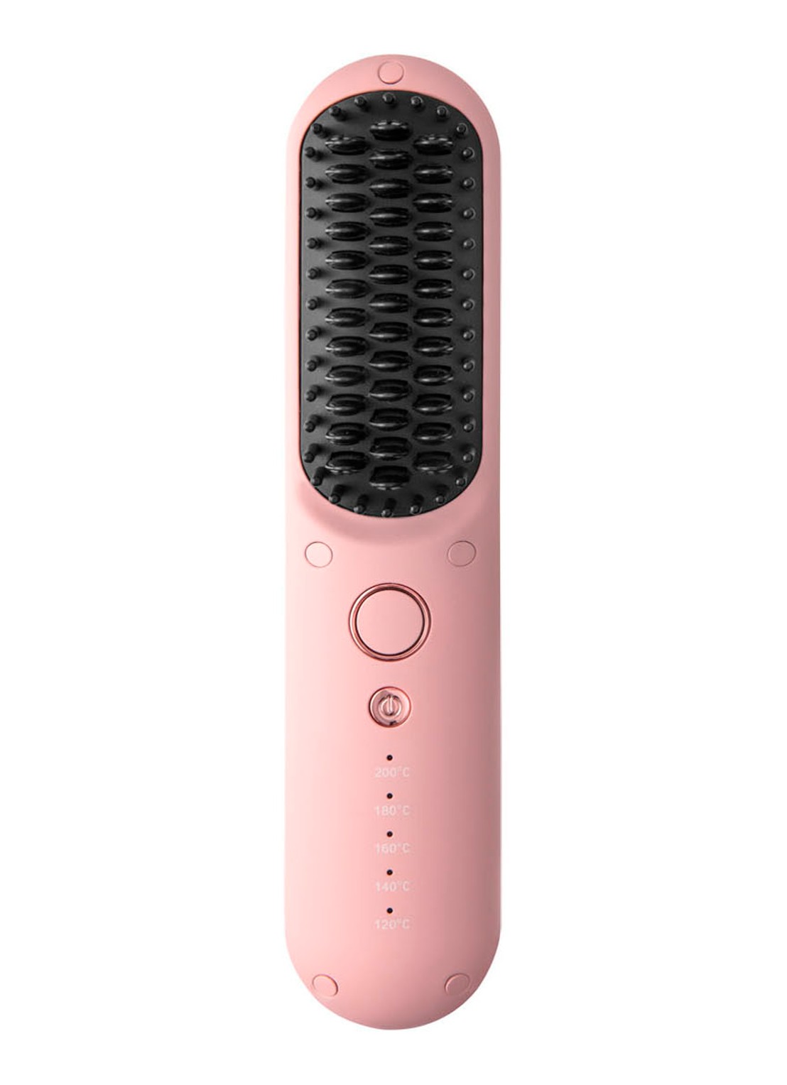 The Coucou Club Coucou Cordless Hair Straightening Brush - snoerloze elektrische haarborstel - voorkant lichtroze