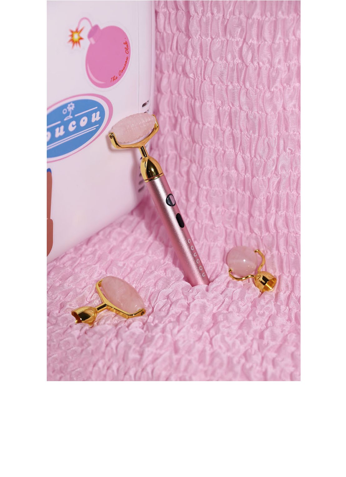 The Coucou Club Coucou Power Face Roller - gezichtsroller - detail 3 roze