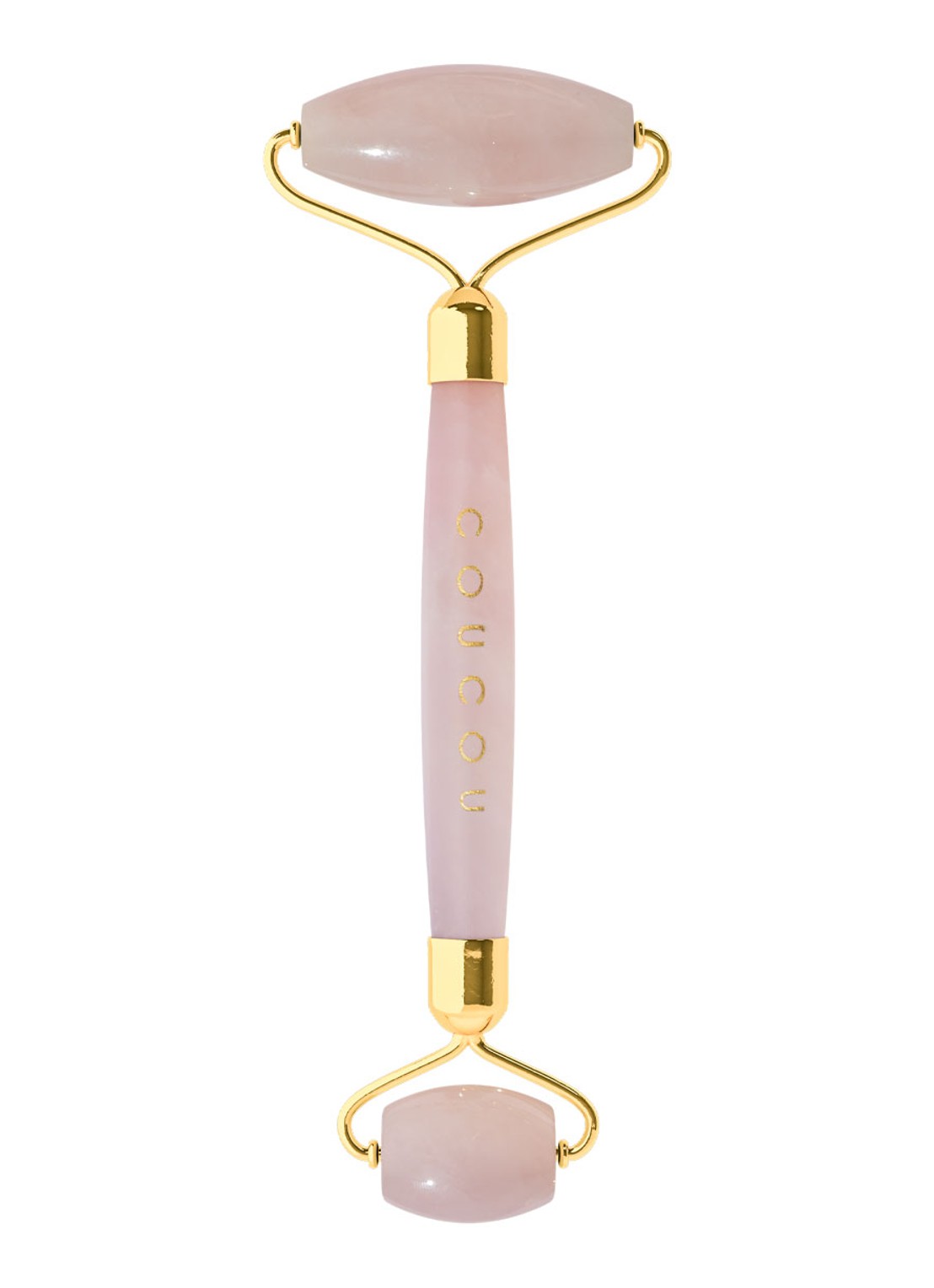 The Coucou Club Coucou Rose Quartz Roller - gezichtsroller - voorkant 6 lichtroze