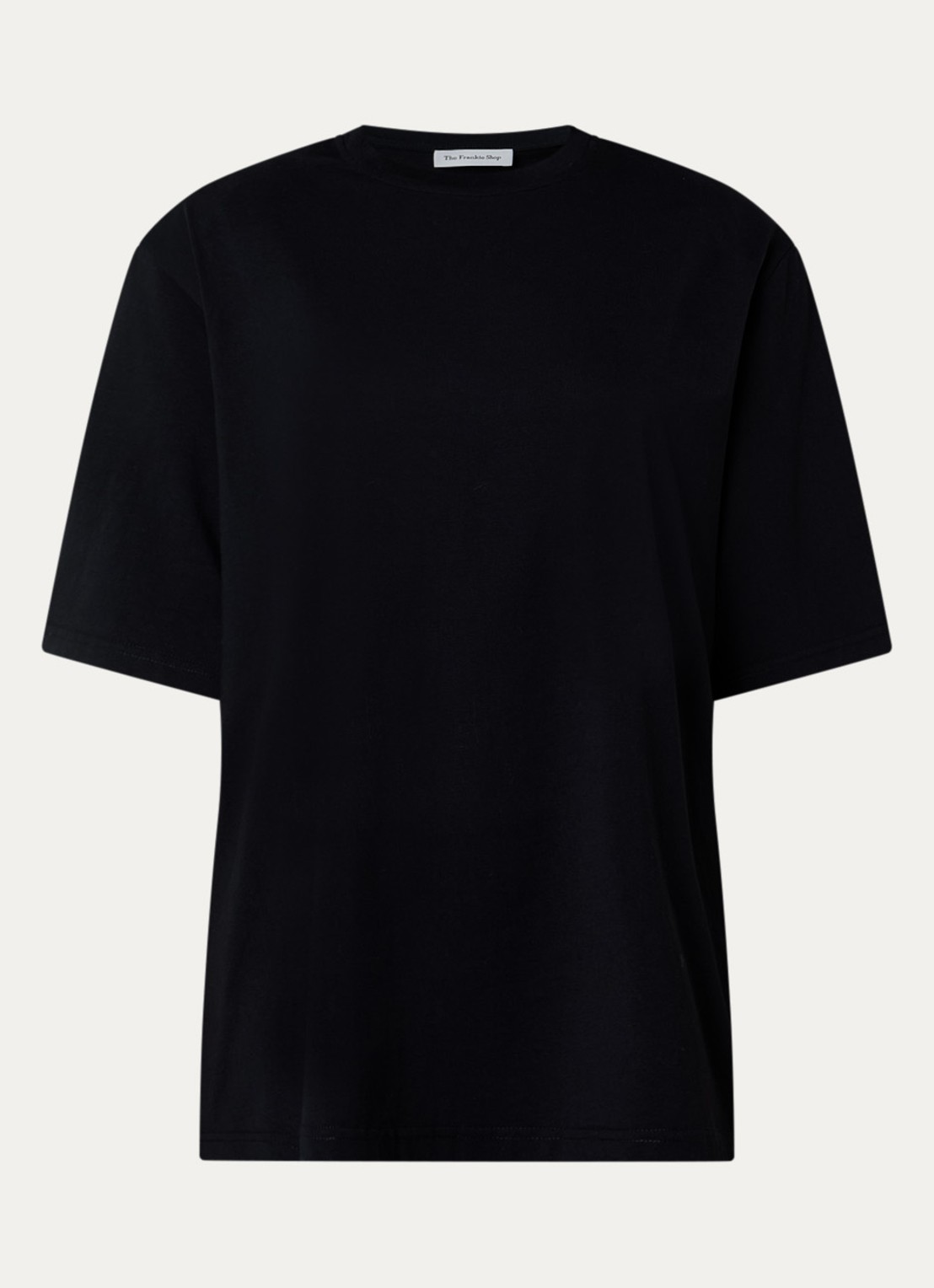 The Frankie Shop Anira T-shirt met schoudervulling - voorkant 4 zwart