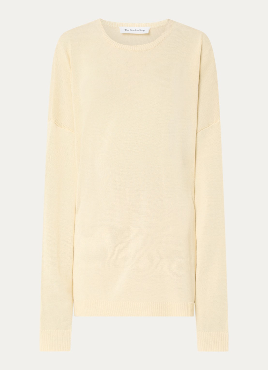 The Frankie Shop Basel oversized fijngebreide trui met ronde hals - voorkant 2 ivoor