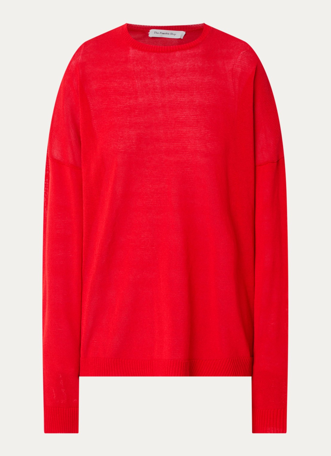 The Frankie Shop Basel oversized fijngebreide trui met ronde hals - voorkant 2 rood