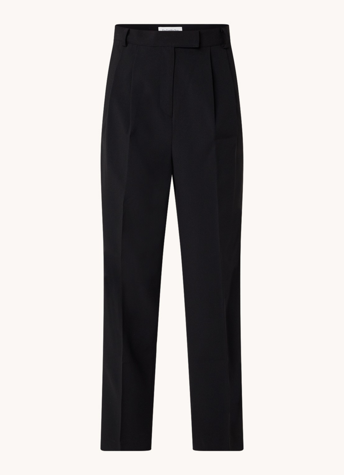 The Frankie Shop Bea high waist straight leg pantalon met steekzakken - voorkant 2 zwart