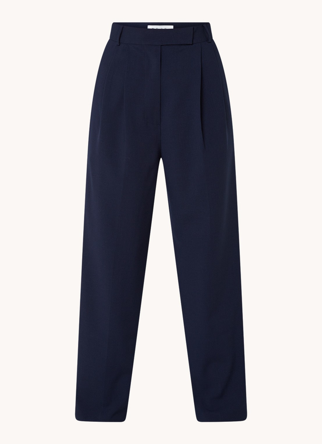 The Frankie Shop Bea high waist straight leg pantalon met steekzakken - voorkant blauw