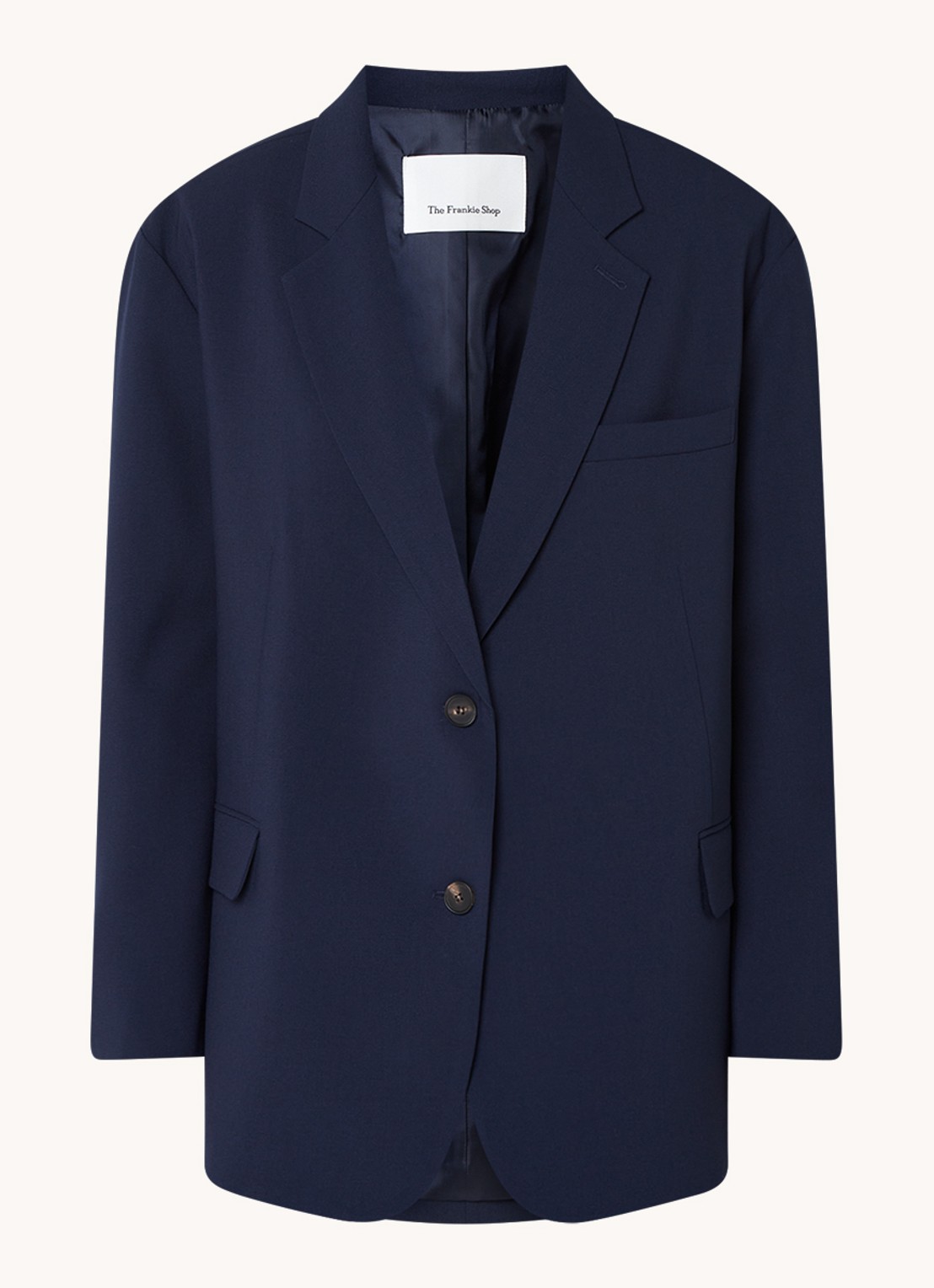 The Frankie Shop Bea oversized blazer met klepzakken - voorkant 2 blauw