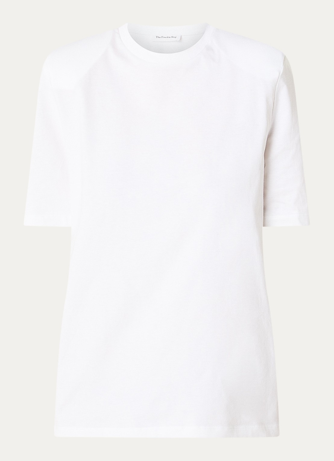 The Frankie Shop Carrington T-shirt met schoudervulling - voorkant 2 wit