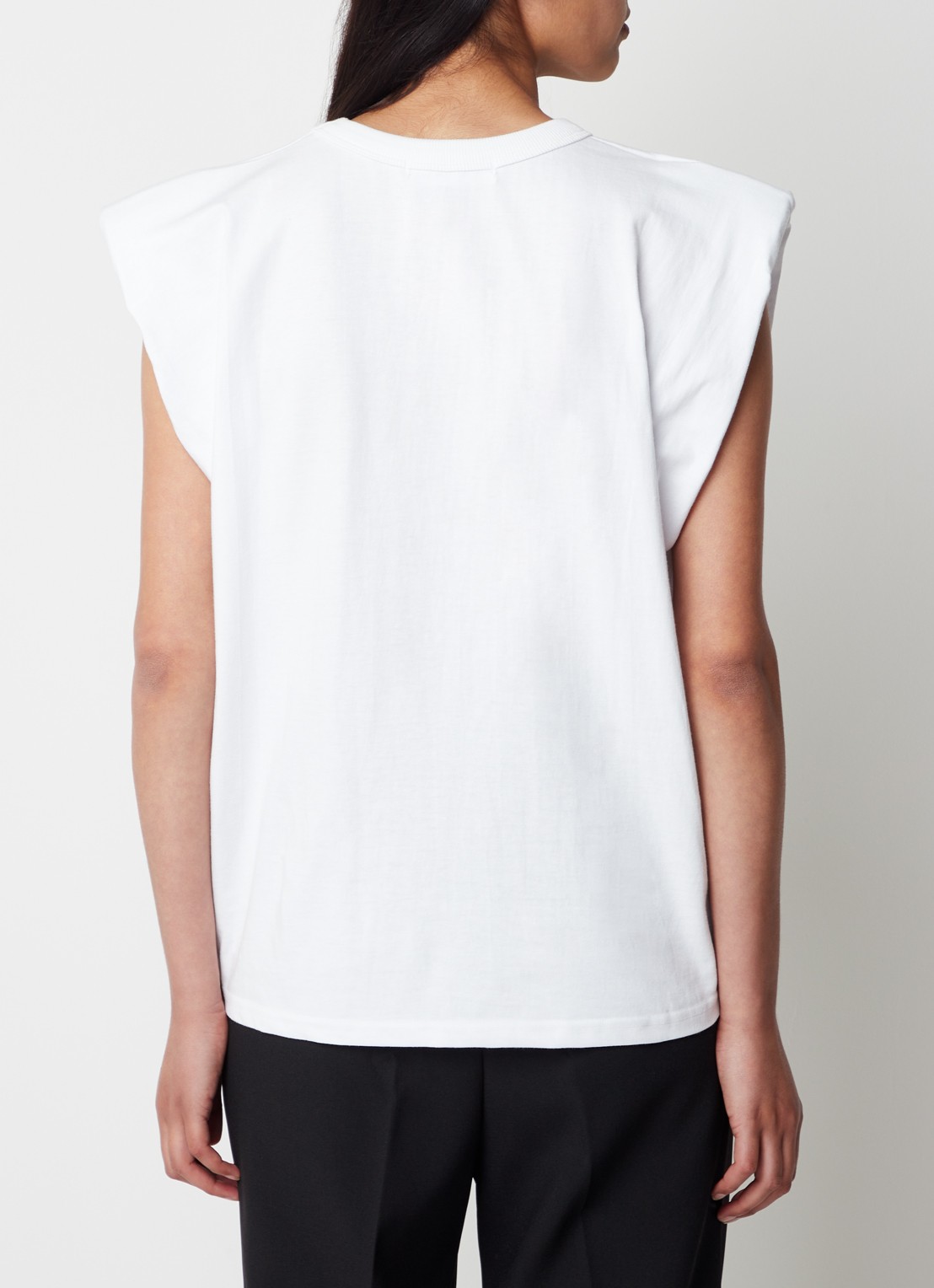 The Frankie Shop Eva top met schoudervulling - achterkant wit