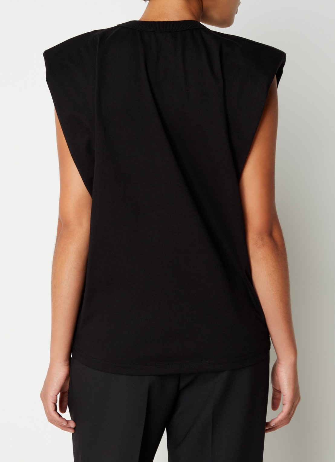 The Frankie Shop Eva top met schoudervulling - achterkant 4 zwart